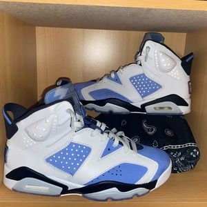 Men’s Size 9.5 “ UNC White “ Air Jordan 6’s